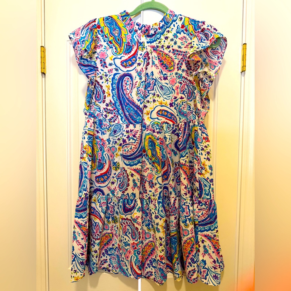 Cute no-wrinkle lightweight Jodifl Boutique print dress sz small (fits 8/10)